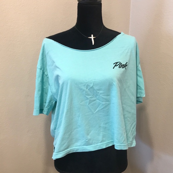 PINK Victoria's Secret Tops - VS Pink of the shoulder crop tee